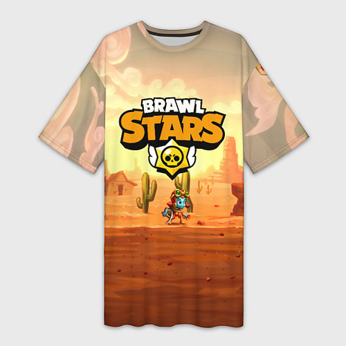 Женская длинная футболка Brawl Stars / 3D-принт – фото 1
