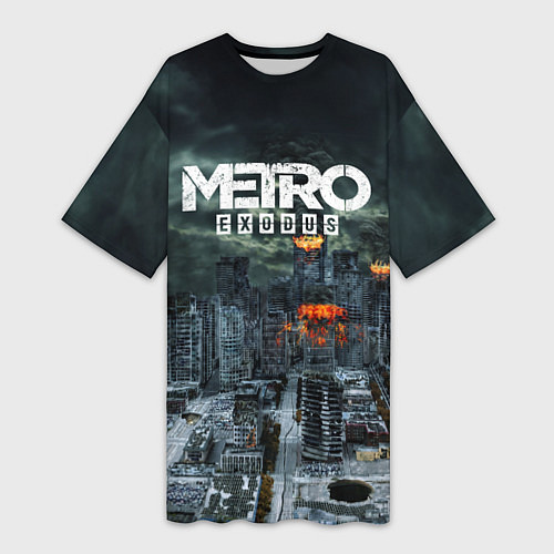 Женская длинная футболка Metro Exodus / 3D-принт – фото 1