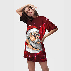 Футболка женская длинная Кульный дед, цвет: 3D-принт — фото 2