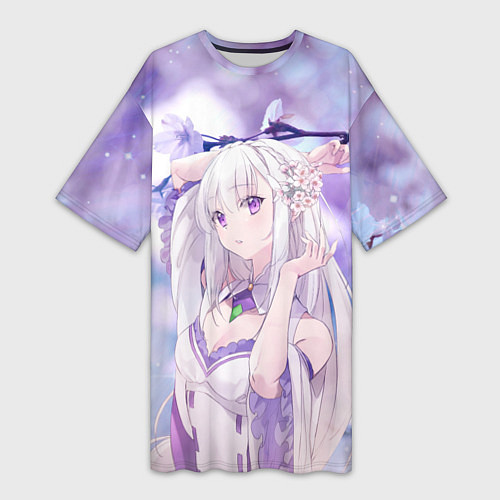 Женская длинная футболка Эмилия / 3D-принт – фото 1