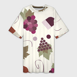 Женская длинная футболка Виноград и винишко