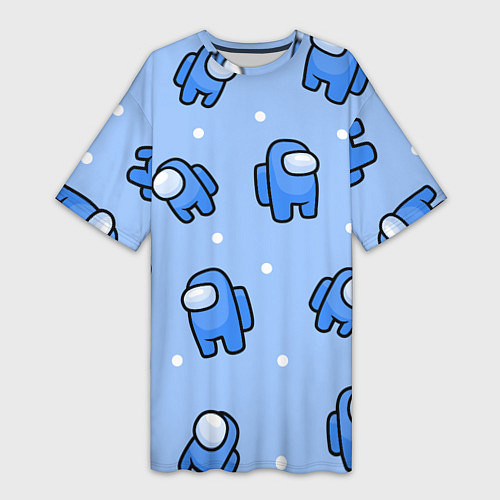 Женская длинная футболка Among Us - Синий цвет / 3D-принт – фото 1