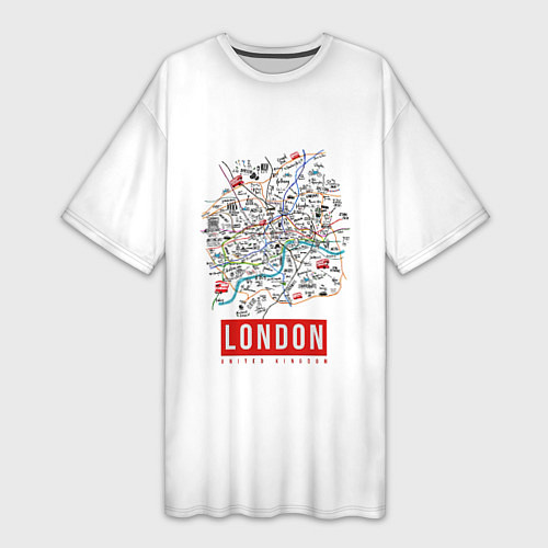 Женская длинная футболка Лондон / 3D-принт – фото 1
