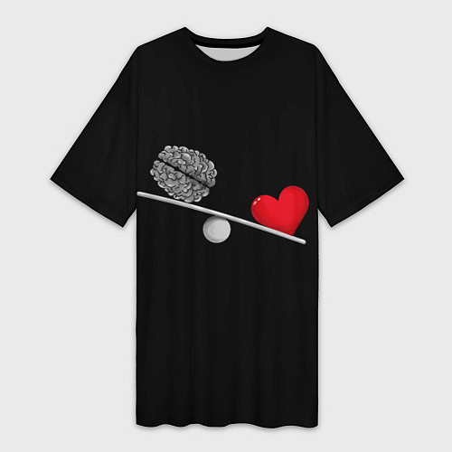 Женская длинная футболка Слушай Сердце / 3D-принт – фото 1