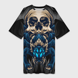 Футболка женская длинная Демонический паук, цвет: 3D-принт