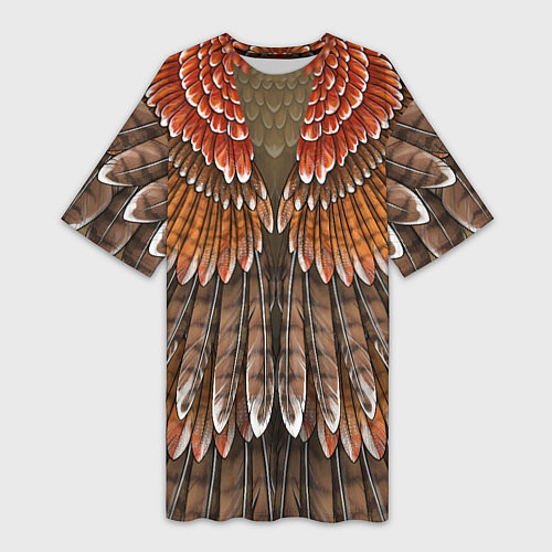 Женская длинная футболка Оперение: орел / 3D-принт – фото 1