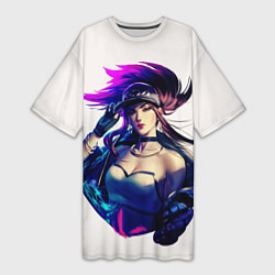 Женская длинная футболка KDA Akali