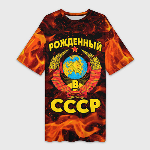 Женская длинная футболка СССР / 3D-принт – фото 1