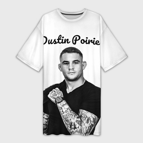 Женская длинная футболка Dustin Poirier / 3D-принт – фото 1