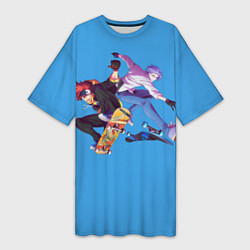 Женская длинная футболка На скейте в бесконечность