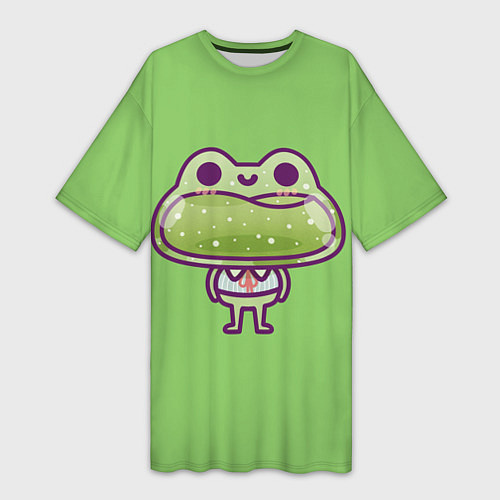 Женская длинная футболка Стеклянная лягушка / 3D-принт – фото 1