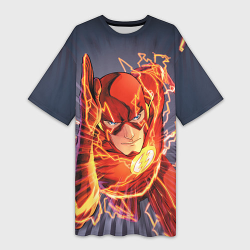 Женская длинная футболка The Flash / 3D-принт – фото 1