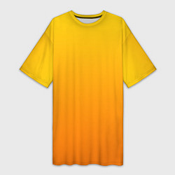 Футболка женская длинная Оранжевый градиент, цвет: 3D-принт