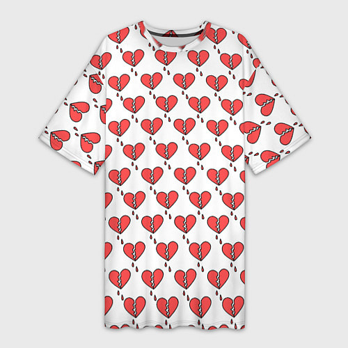 Женская длинная футболка Разбитое Сердце / 3D-принт – фото 1