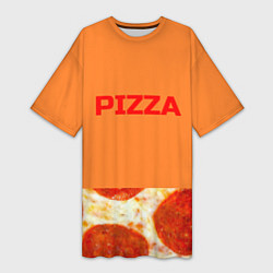 Футболка женская длинная Pizza, цвет: 3D-принт