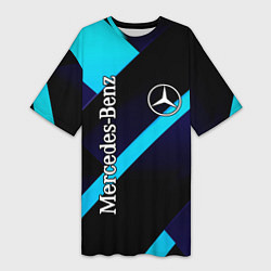 Футболка женская длинная Mercedes Benz, цвет: 3D-принт