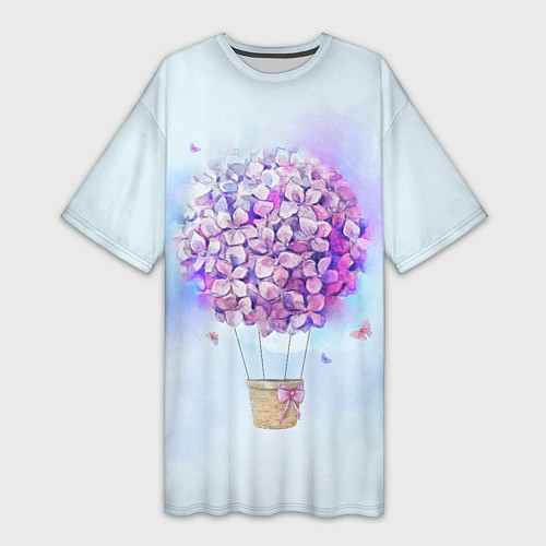 Женская длинная футболка Air flowers / 3D-принт – фото 1