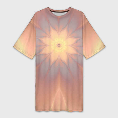 Женская длинная футболка Абстрактный цветок / 3D-принт – фото 1