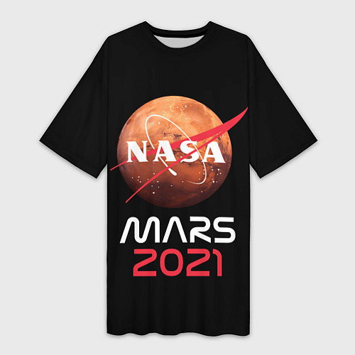 Женская длинная футболка NASA Perseverance / 3D-принт – фото 1