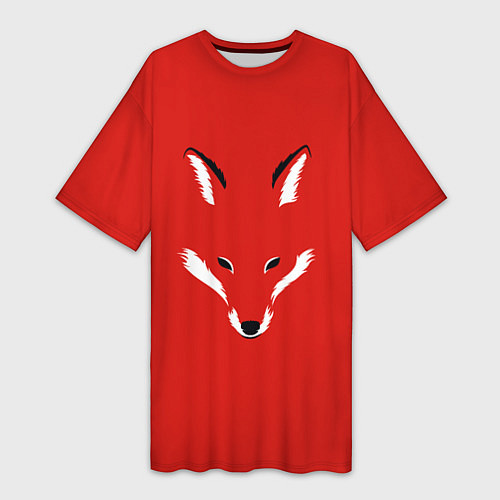 Женская длинная футболка Fox minimalism / 3D-принт – фото 1