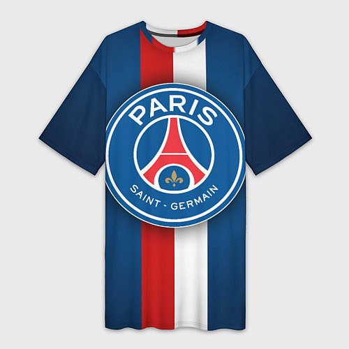 Женская длинная футболка ФК Пари Сен-Жермен / 3D-принт – фото 1