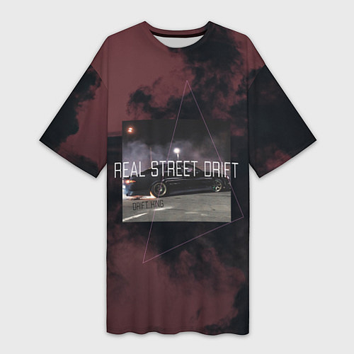 Женская длинная футболка Street Drift Уличный дрифт / 3D-принт – фото 1