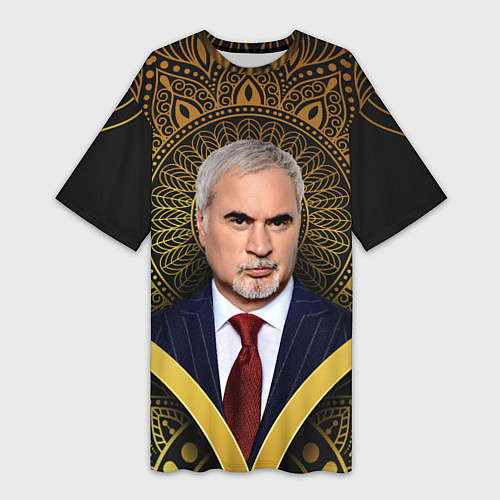 Женская длинная футболка Валерий Меладзе золото мандала / 3D-принт – фото 1