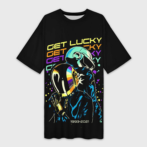 Женская длинная футболка DAFT PUNK / 3D-принт – фото 1