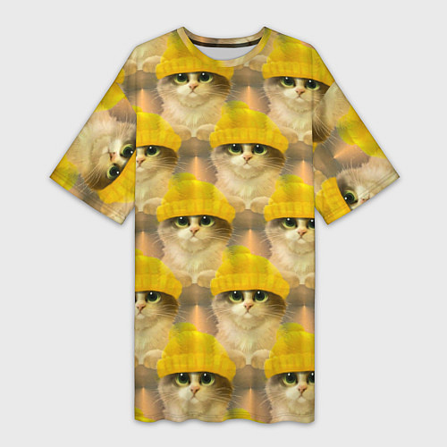 Женская длинная футболка Котята / 3D-принт – фото 1