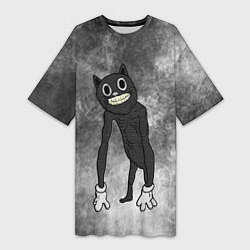 Футболка женская длинная Cartoon cat, цвет: 3D-принт