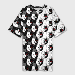 Женская длинная футболка MONOKUMA МОНОКУМА PATTERN