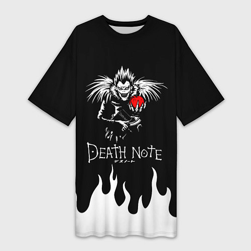 Женская длинная футболка DEATH NOTE ТЕТРАДЬ СМЕРТИ / 3D-принт – фото 1