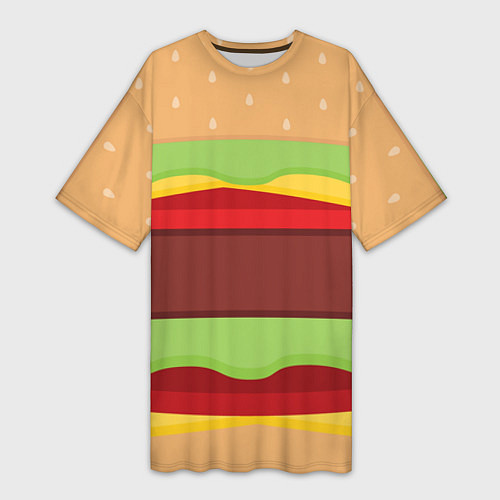Женская длинная футболка Бургер / 3D-принт – фото 1