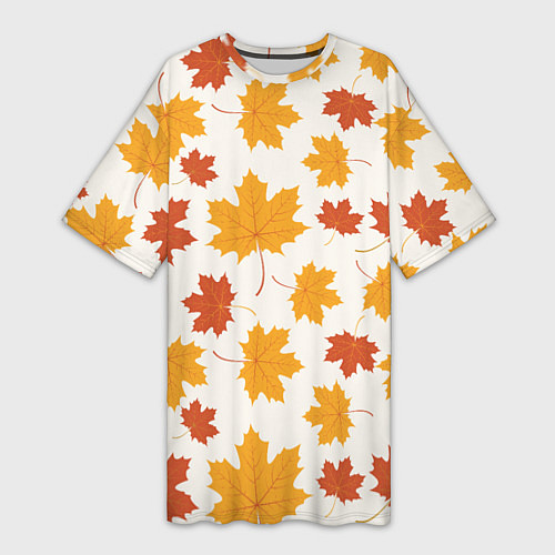 Женская длинная футболка Осень Autumn / 3D-принт – фото 1