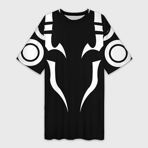 Женская длинная футболка ИТАДОРИ ТАТУ JUJUTSU KAISEN / 3D-принт – фото 1