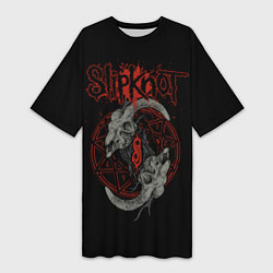 Женская длинная футболка Slipknot Черепа