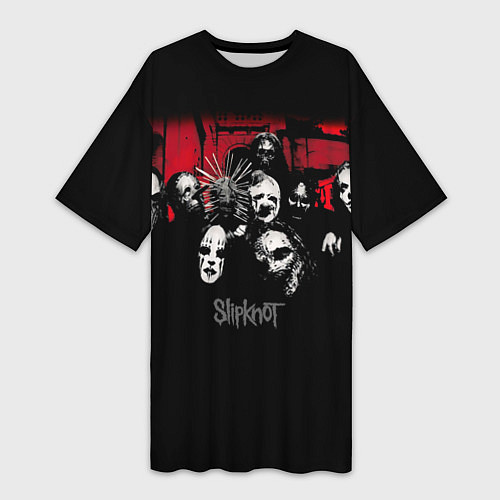 Женская длинная футболка Slipknot Группа / 3D-принт – фото 1