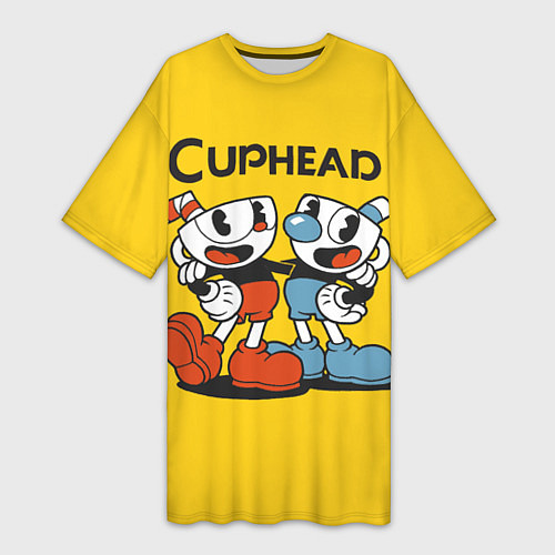 Женская длинная футболка CUPHEAD / 3D-принт – фото 1