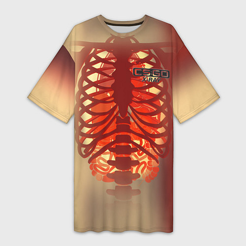 Женская длинная футболка Cs:go X-Ray Style Рентген / 3D-принт – фото 1