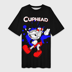 Женская длинная футболка Cuphead