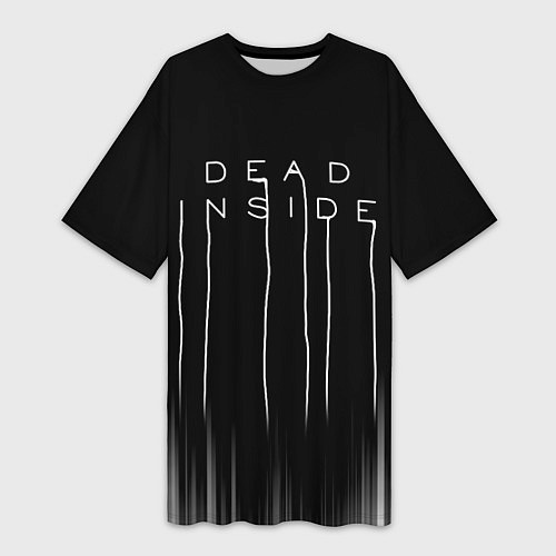 Женская длинная футболка DEAD INSIDE DEATH STRANDING / 3D-принт – фото 1