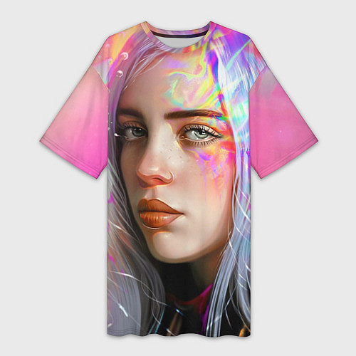 Женская длинная футболка Billie Eilish / 3D-принт – фото 1