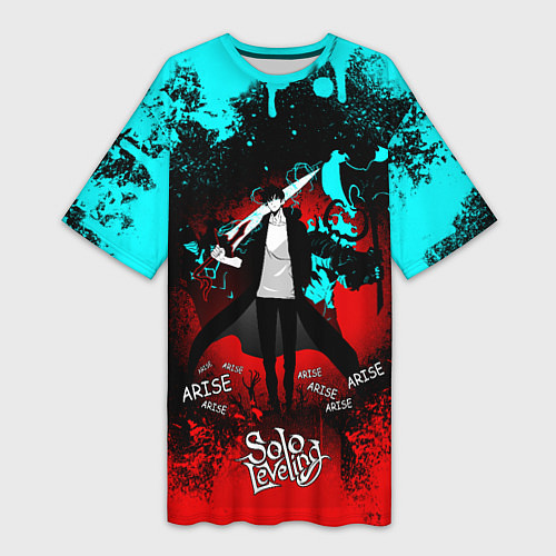 Женская длинная футболка SOLO LEVELING МАНХВА / 3D-принт – фото 1