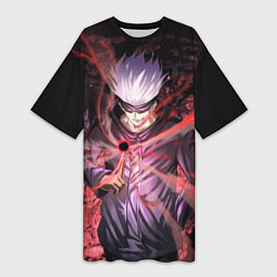 Женская длинная футболка Магическая битва