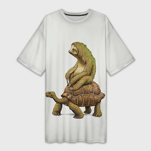 Женская длинная футболка Тише едешь А впрочем / 3D-принт – фото 1