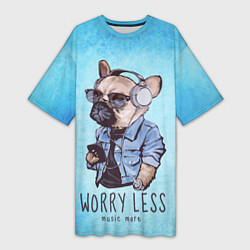 Женская длинная футболка Worry less