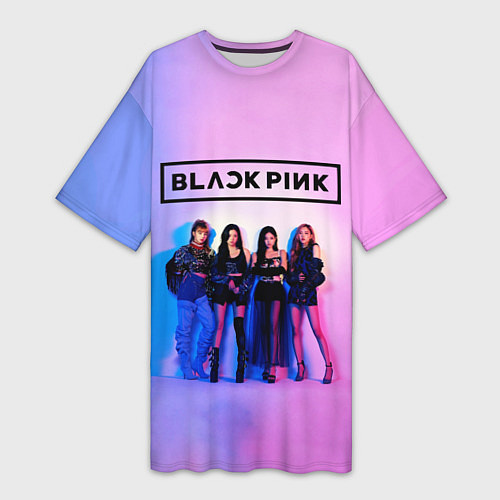 Женская длинная футболка BLACKPINK / 3D-принт – фото 1