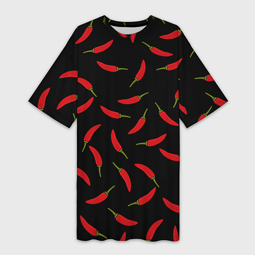 Женская длинная футболка Chili peppers / 3D-принт – фото 1