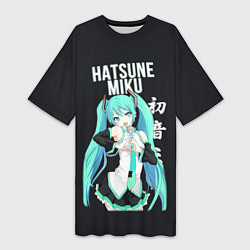 Женская длинная футболка Hatsune Miku Хацунэ Мику