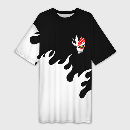 Женская длинная футболка BLEACH FIRE БЛИЧ ОГОНЬ / 3D-принт – фото 1
